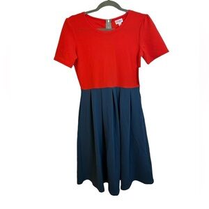 Nwt Lularoe Amelia Colorblock Fit & Flare Dress